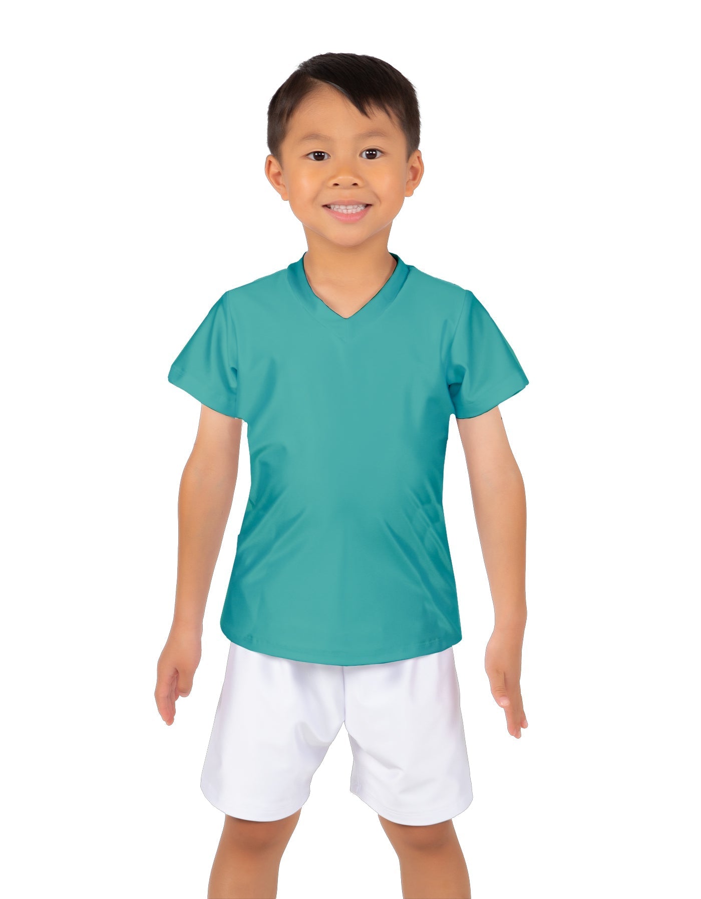 Solid Lycra Boys V-Neck T-Shirt