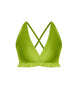 Solid Lycra V Bra with Ruffles