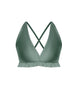 Solid Lycra V Bra with Ruffles