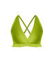 Solid Lycra V Bra with Ruffles