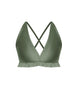 Solid Lycra V Bra with Ruffles