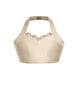 Solid Lycra Halter Sweetheart Bra with Ruffle