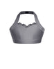 Solid Lycra Halter Sweetheart Bra with Ruffle