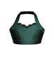 Solid Lycra Halter Sweetheart Bra with Ruffle