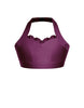 Solid Lycra Halter Sweetheart Bra with Ruffle