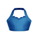 Solid Lycra Halter Sweetheart Bra with Ruffle