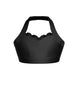 Solid Lycra Halter Sweetheart Bra with Ruffle