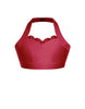 Solid Lycra Halter Sweetheart Bra with Ruffle