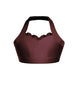 Solid Lycra Halter Sweetheart Bra with Ruffle