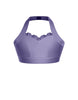 Solid Lycra Halter Sweetheart Bra with Ruffle