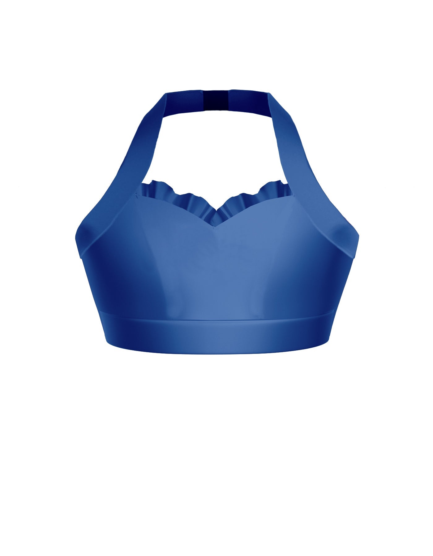 Solid Lycra Halter Sweetheart Bra with Ruffle