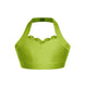 Solid Lycra Halter Sweetheart Bra with Ruffle