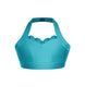 Solid Lycra Halter Sweetheart Bra with Ruffle