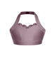 Solid Lycra Halter Sweetheart Bra with Ruffle