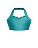 Solid Lycra Halter Sweetheart Bra with Ruffle
