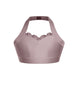 Solid Lycra Halter Sweetheart Bra with Ruffle