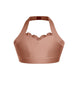 Solid Lycra Halter Sweetheart Bra with Ruffle