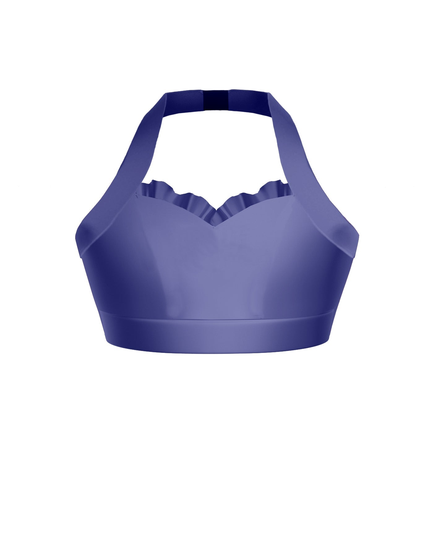 Solid Lycra Halter Sweetheart Bra with Ruffle