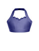 Solid Lycra Halter Sweetheart Bra with Ruffle
