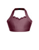Solid Lycra Halter Sweetheart Bra with Ruffle
