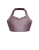 Solid Lycra Halter Sweetheart Bra with Ruffle
