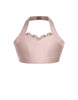 Solid Lycra Halter Sweetheart Bra with Ruffle