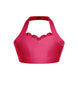 Solid Lycra Halter Sweetheart Bra with Ruffle