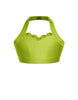 Solid Lycra Halter Sweetheart Bra with Ruffle