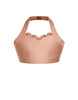 Solid Lycra Halter Sweetheart Bra with Ruffle
