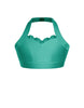 Solid Lycra Halter Sweetheart Bra with Ruffle