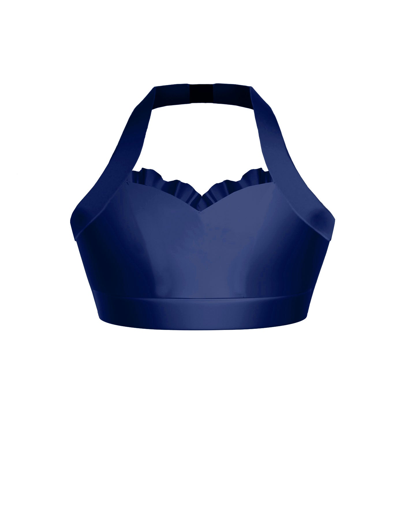 Solid Lycra Halter Sweetheart Bra with Ruffle