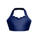 Solid Lycra Halter Sweetheart Bra with Ruffle