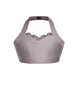 Solid Lycra Halter Sweetheart Bra with Ruffle