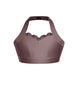 Solid Lycra Halter Sweetheart Bra with Ruffle
