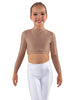 Solid Lycra LS Crew Neck Crop Top