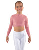 Solid Lycra LS Crew Neck Crop Top