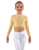 Solid Lycra LS Crew Neck Crop Top