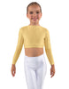 Solid Lycra LS Crew Neck Crop Top