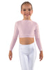 Solid Lycra LS Crew Neck Crop Top