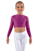 Solid Lycra LS Crew Neck Crop Top