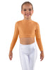 Solid Lycra LS Crew Neck Crop Top