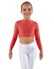 Solid Lycra LS Crew Neck Crop Top