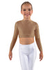 Solid Lycra LS Crew Neck Crop Top