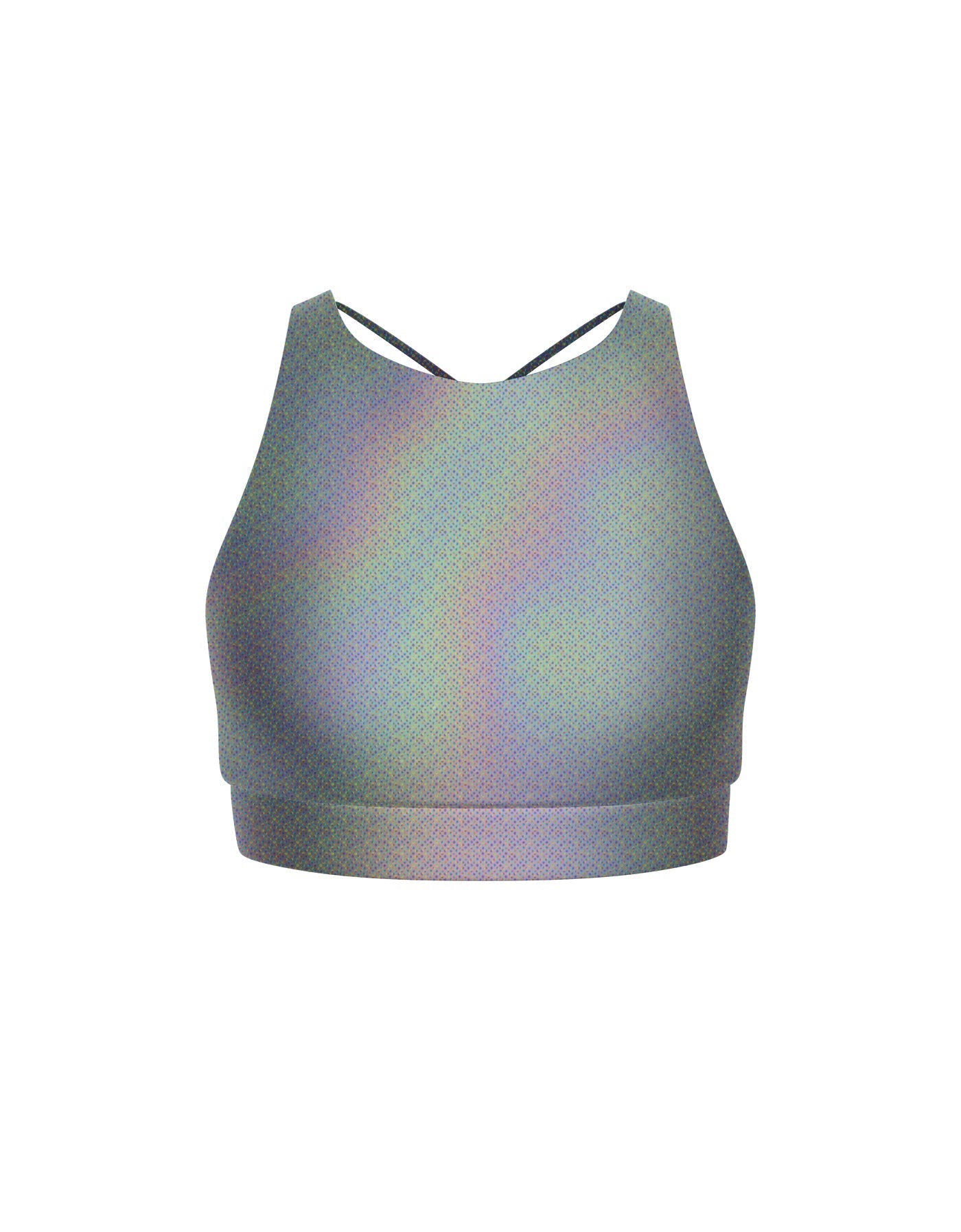 Hologram High Neck Spaghetti Strap Crop