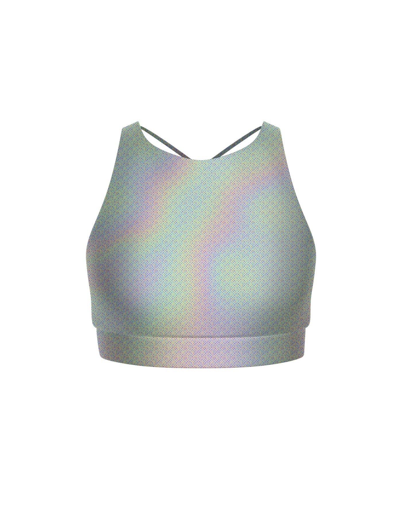 Hologram High Neck Spaghetti Strap Crop