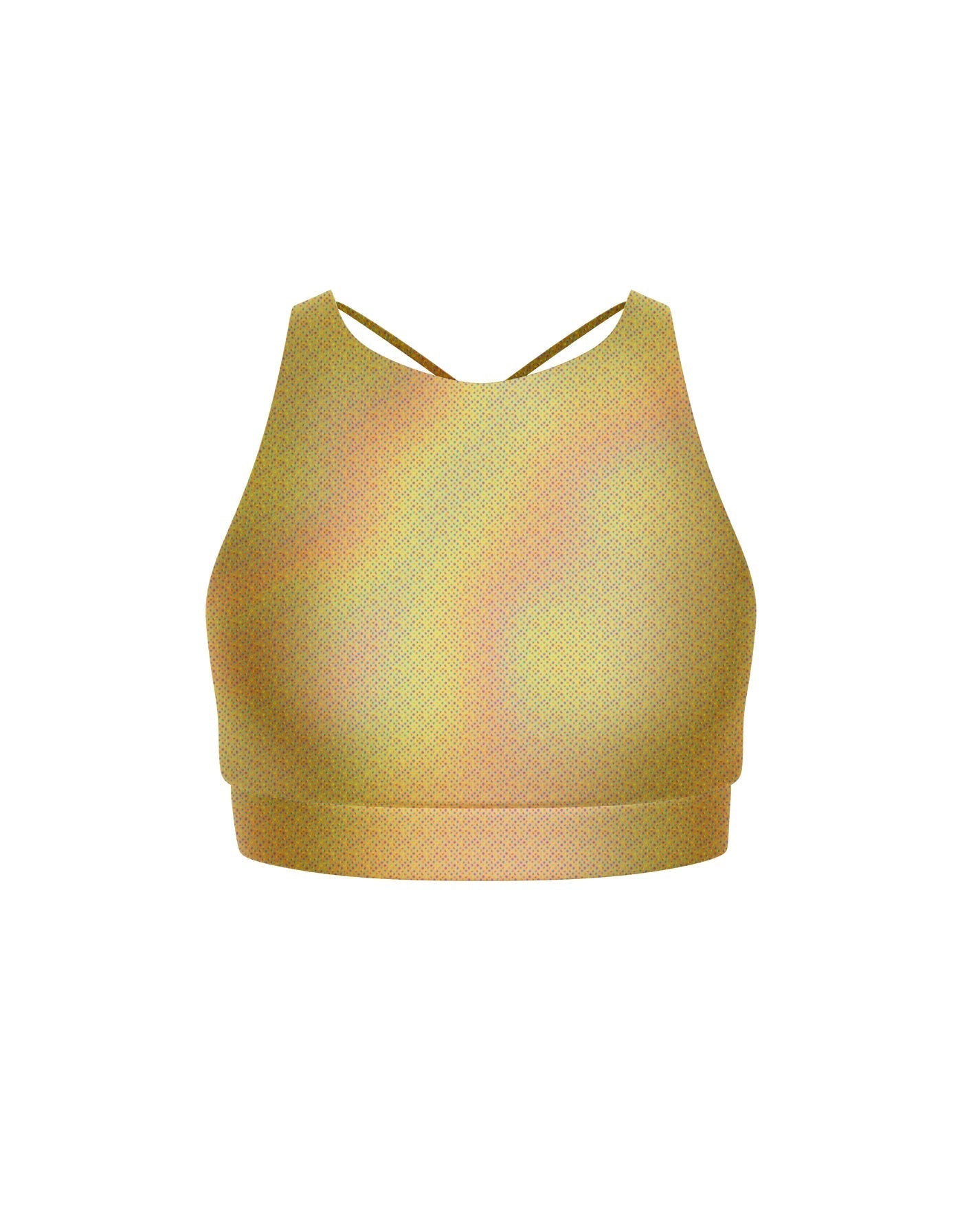 Hologram High Neck Spaghetti Strap Crop