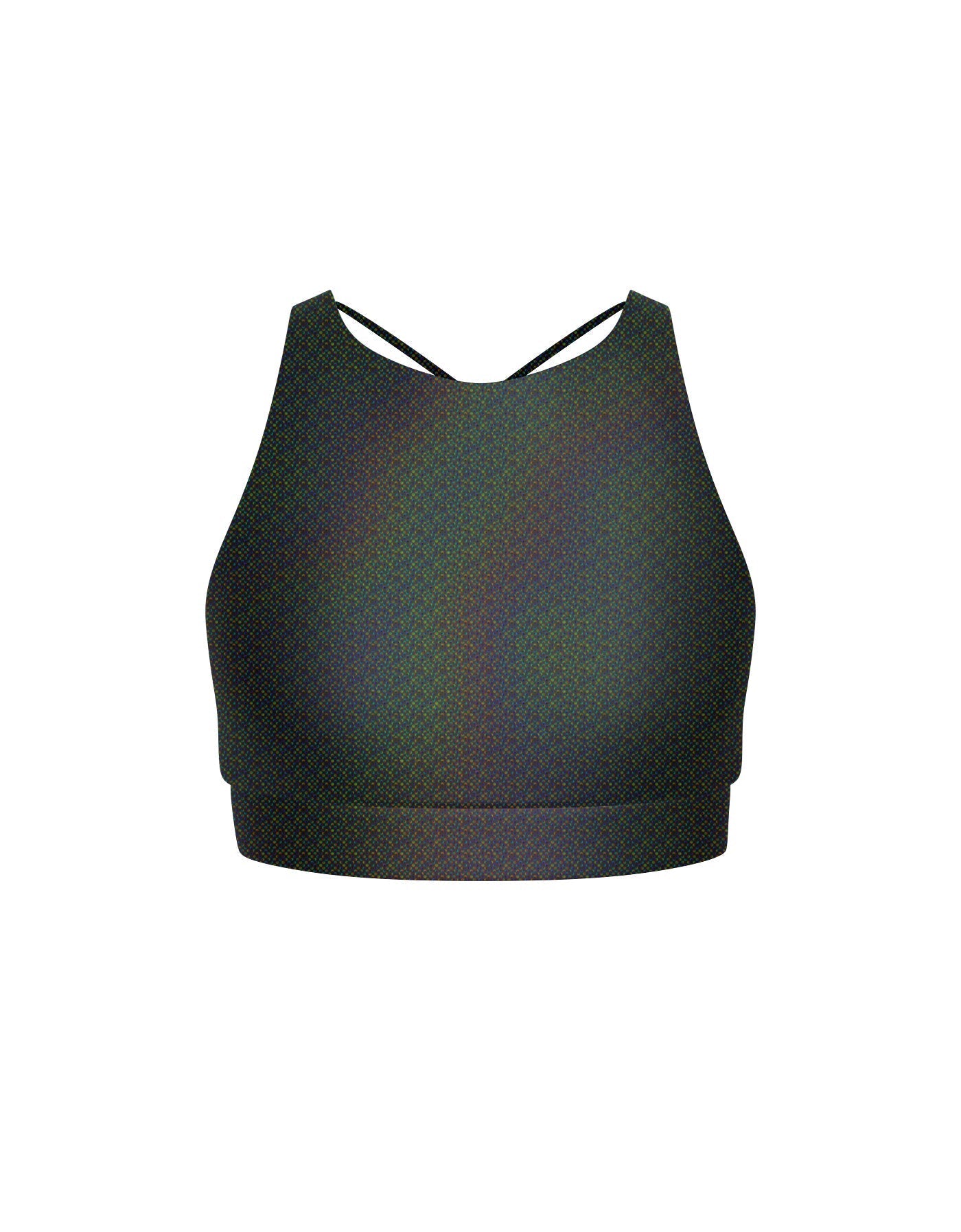 Hologram High Neck Spaghetti Strap Crop