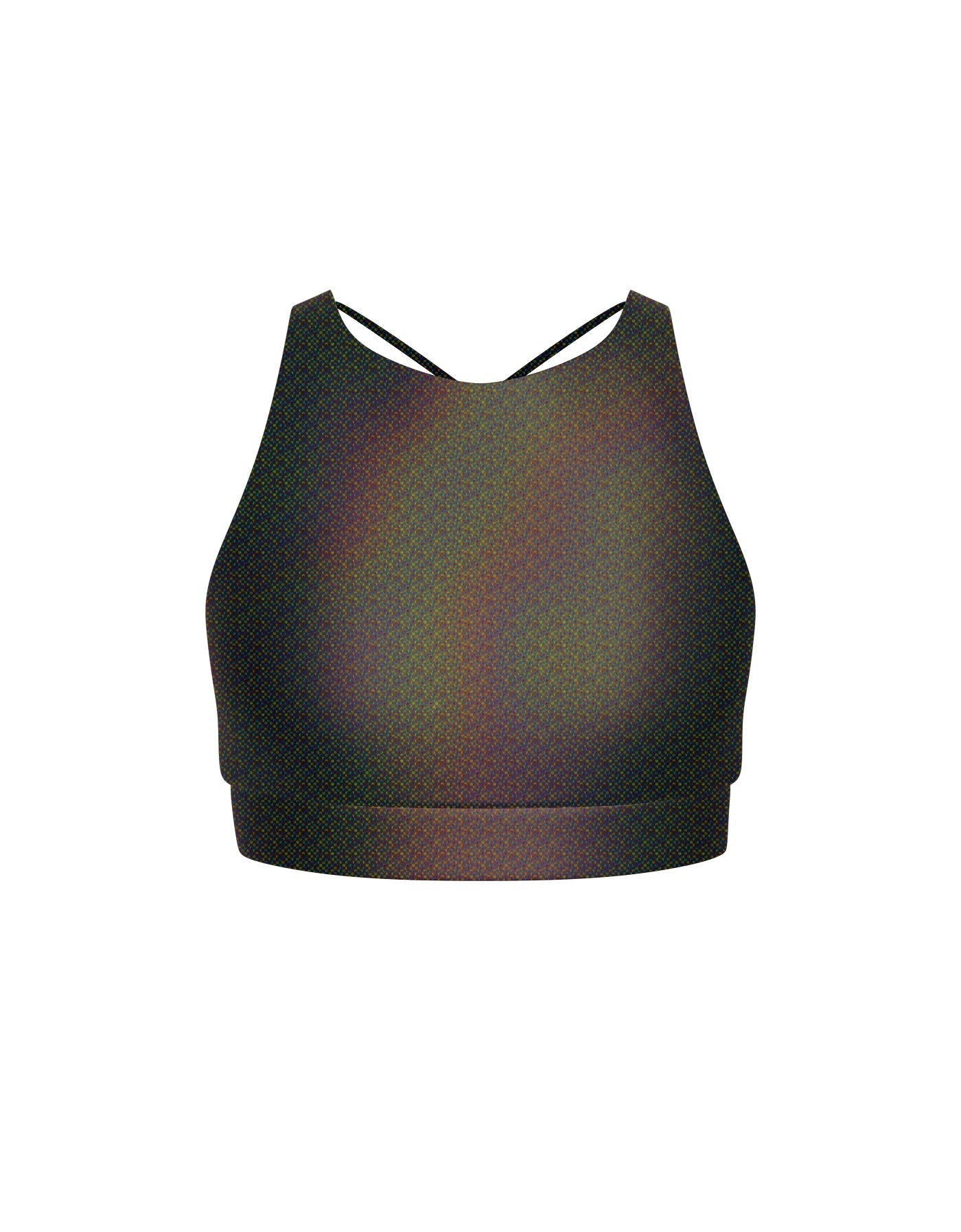 Hologram High Neck Spaghetti Strap Crop