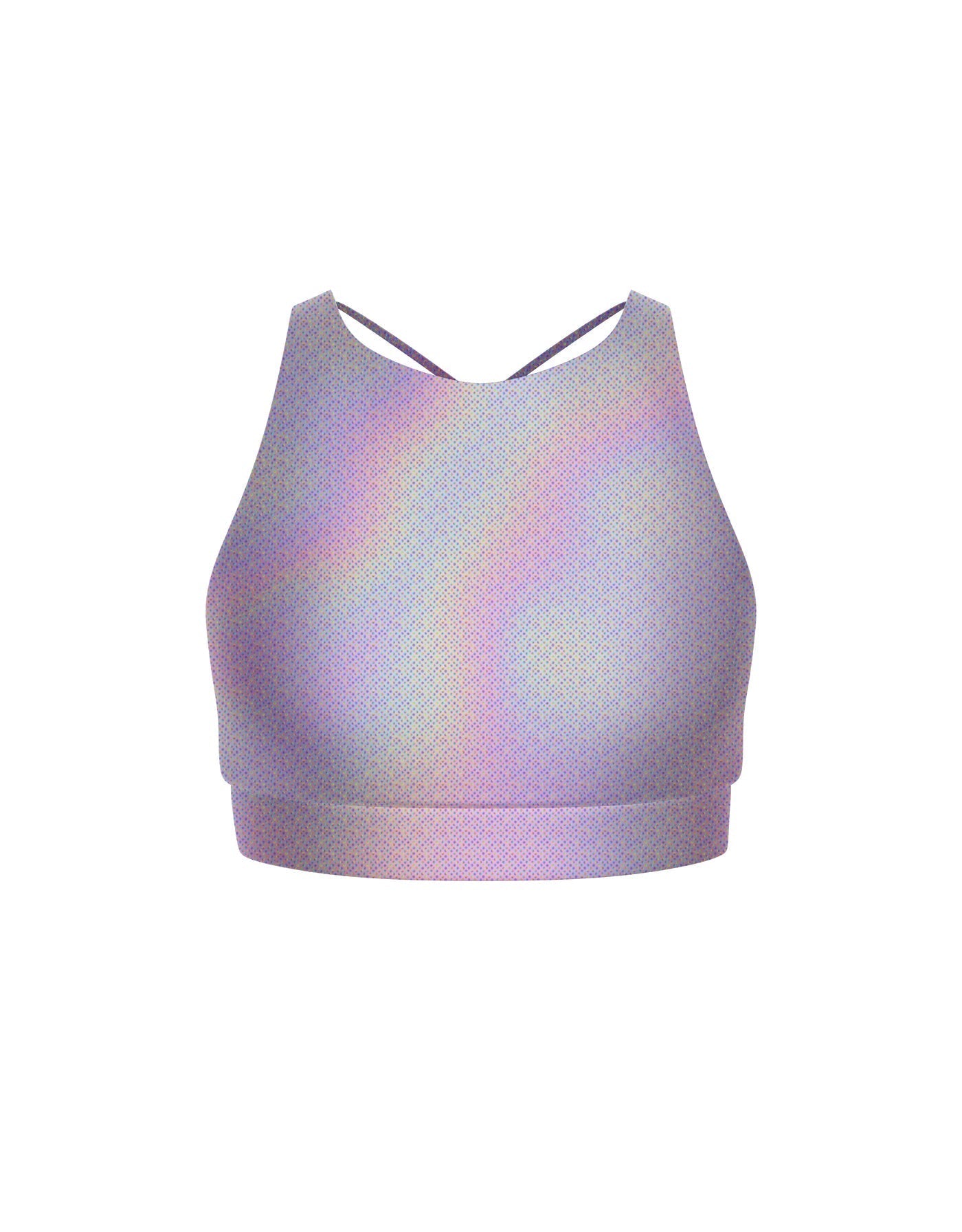 Hologram High Neck Spaghetti Strap Crop