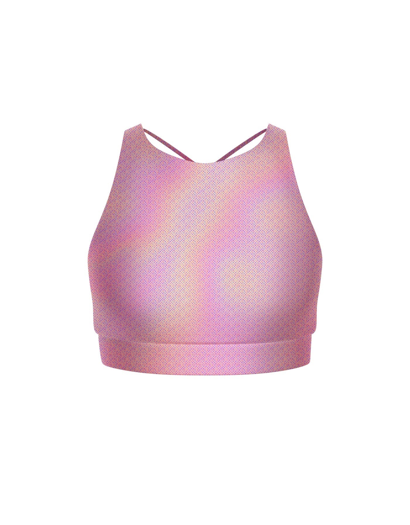 Hologram High Neck Spaghetti Strap Crop